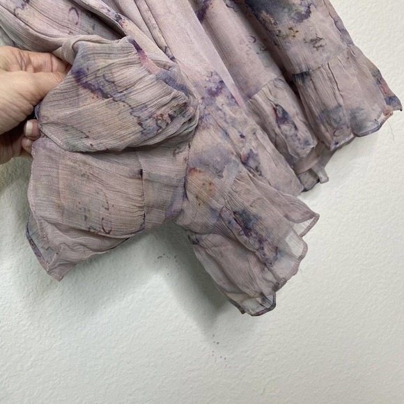 IRO Brantes Floral Ruffle Trim Floral Georgette Lace Up Romper Sz 34 (XS) NWT - Picture 8 of 14